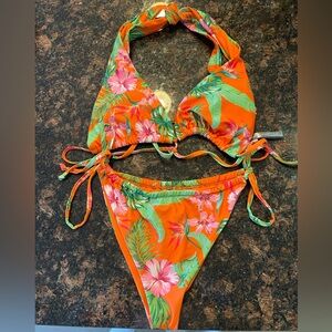 Orange Floral Bikini